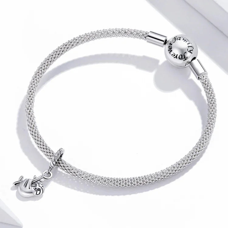 Pendentif paresseux mignon en argent sterling S925, accessoires de bracelet et de collier à faire soi-même, petit paresseux