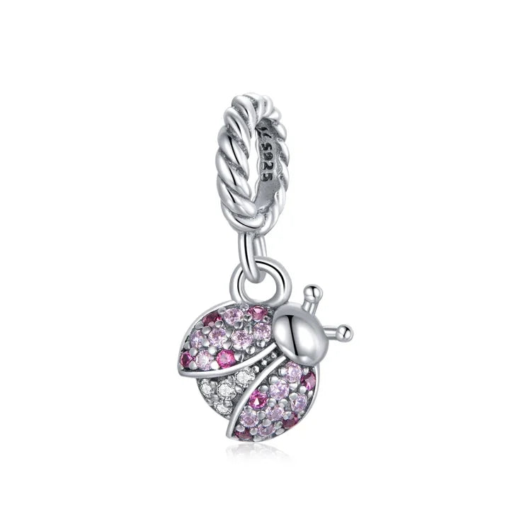 Pendentif Coccinelle en Argent Sterling S925 Accessoires de Bracelet et Collier DIY, Coccinelle