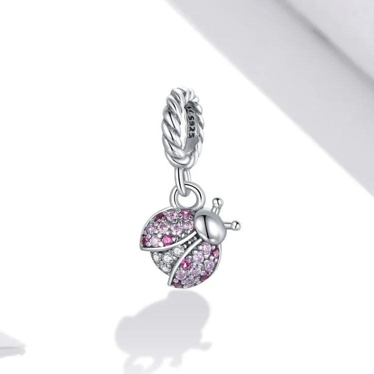 Pendentif Coccinelle en Argent Sterling S925 Accessoires de Bracelet et Collier DIY, Coccinelle