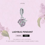 Pendentif Coccinelle en Argent Sterling S925 Accessoires de Bracelet et Collier DIY, Coccinelle