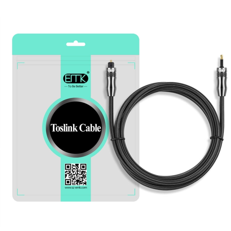 Câble audio optique numérique EMK OD1.0mm Toslink 3,5mm vers Mini Toslink, 1m, 1,5m, 2m, 3m, 5m