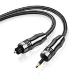 Câble audio optique numérique EMK OD1.0mm Toslink 3,5mm vers Mini Toslink, 1m, 1,5m, 2m, 3m, 5m