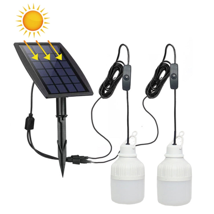 SNF-0092 Lanterne solaire à lumière blanche Ampoule d'éclairage extérieure étanche IP44 LED, système d'éclairage un pour deux, lampe de jardin séparée, 5 m, 10 m