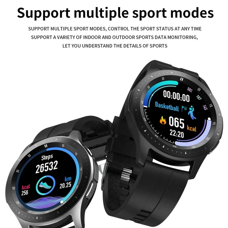 Bracelet connecté W68 avec écran tactile de 1,54 pouce, étanche IP67, compatible avec la surveillance de l'oxygène sanguin, les appels Bluetooth et le suivi de la fréquence cardiaque. Style : bracelet en acier.