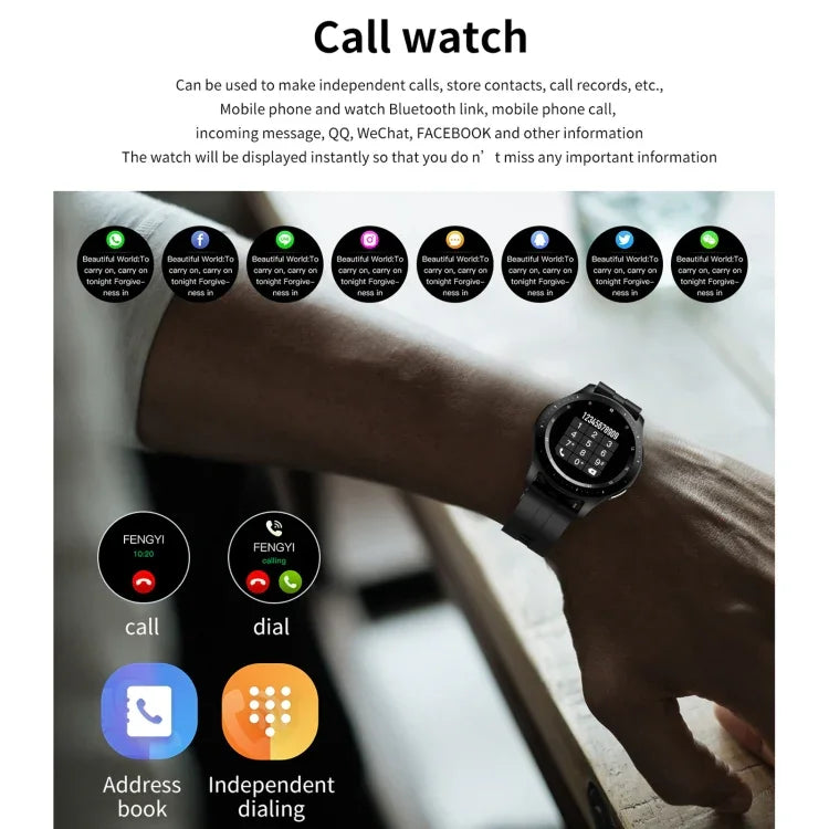 Bracelet connecté W68 avec écran tactile de 1,54 pouce, étanche IP67, compatible avec la surveillance de l'oxygène sanguin, les appels Bluetooth et le suivi de la fréquence cardiaque. Style : bracelet en acier.