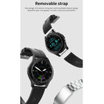 Bracelet connecté W68 avec écran tactile de 1,54 pouce, étanche IP67, compatible avec la surveillance de l'oxygène sanguin, les appels Bluetooth et le suivi de la fréquence cardiaque. Style : bracelet en acier.
