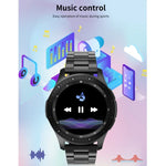 Bracelet connecté W68 avec écran tactile de 1,54 pouce, étanche IP67, compatible avec la surveillance de l'oxygène sanguin, les appels Bluetooth et le suivi de la fréquence cardiaque. Style : bracelet en acier.