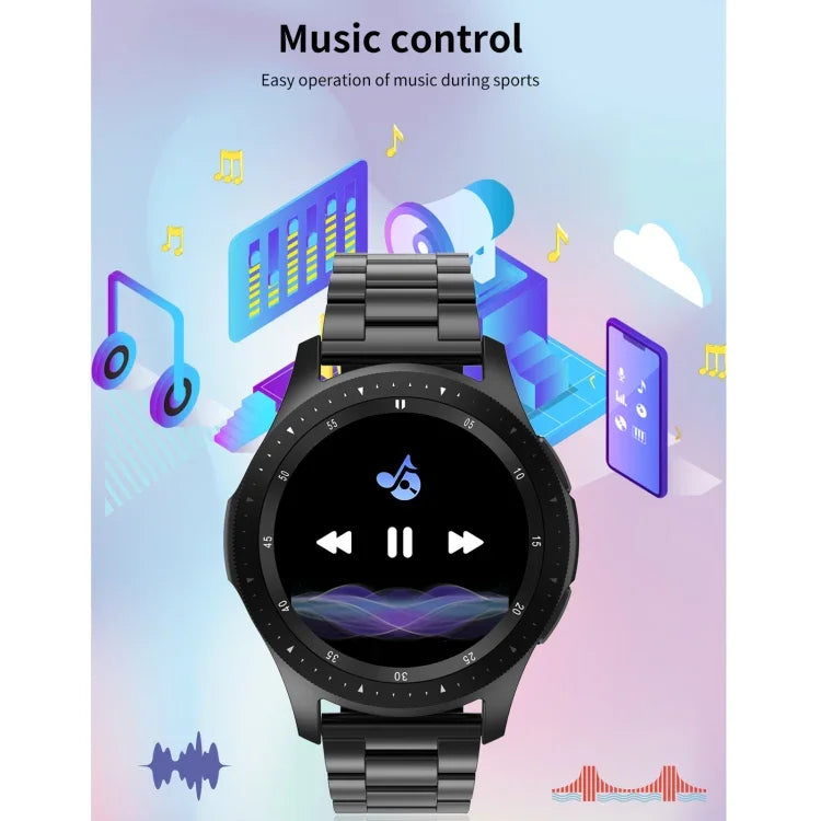 Bracelet connecté W68 avec écran tactile de 1,54 pouce, étanche IP67, compatible avec la surveillance de l'oxygène sanguin, les appels Bluetooth et le suivi de la fréquence cardiaque. Style : bracelet en acier.