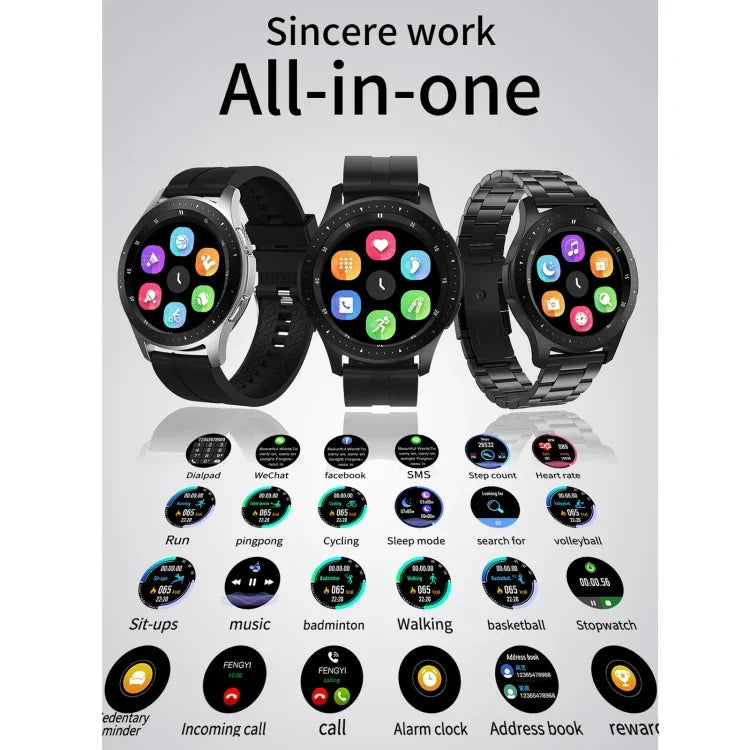 Bracelet connecté W68 avec écran tactile de 1,54 pouce, étanche IP67, compatible avec la surveillance de l'oxygène sanguin, les appels Bluetooth et le suivi de la fréquence cardiaque. Style : bracelet en acier.