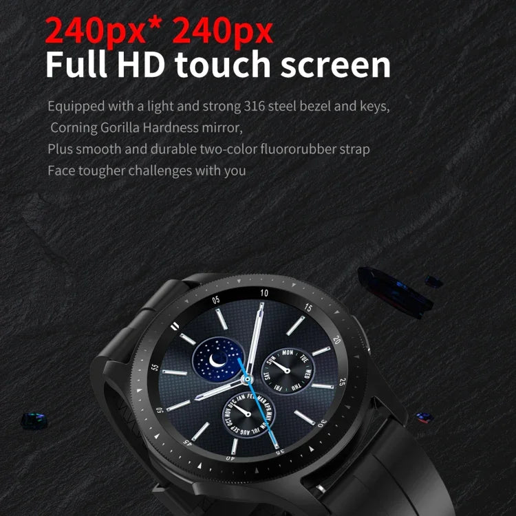 Bracelet connecté W68 avec écran tactile de 1,54 pouce, étanche IP67, compatible avec la surveillance de l'oxygène sanguin, les appels Bluetooth et le suivi de la fréquence cardiaque. Style : bracelet en acier.