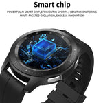 Bracelet connecté W68 avec écran tactile de 1,54 pouce, étanche IP67, compatible avec la surveillance de l'oxygène sanguin, les appels Bluetooth et le suivi de la fréquence cardiaque. Style : bracelet en acier.