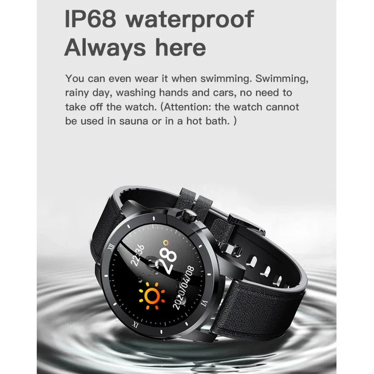 Montre connectée MX12 avec écran couleur IPS de 1,3 pouce, étanche IP68, prend en charge les appels Bluetooth / la surveillance du sommeil / la surveillance de la fréquence cardiaque, bracelet en acier