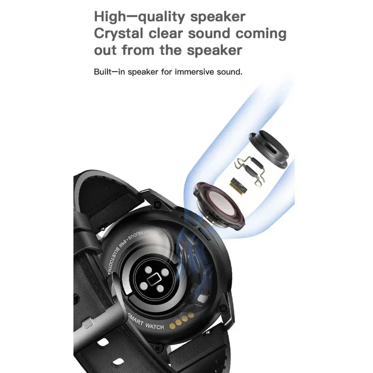 Montre connectée MX12 avec écran couleur IPS de 1,3 pouce, étanche IP68, prend en charge les appels Bluetooth / la surveillance du sommeil / la surveillance de la fréquence cardiaque, bracelet en acier