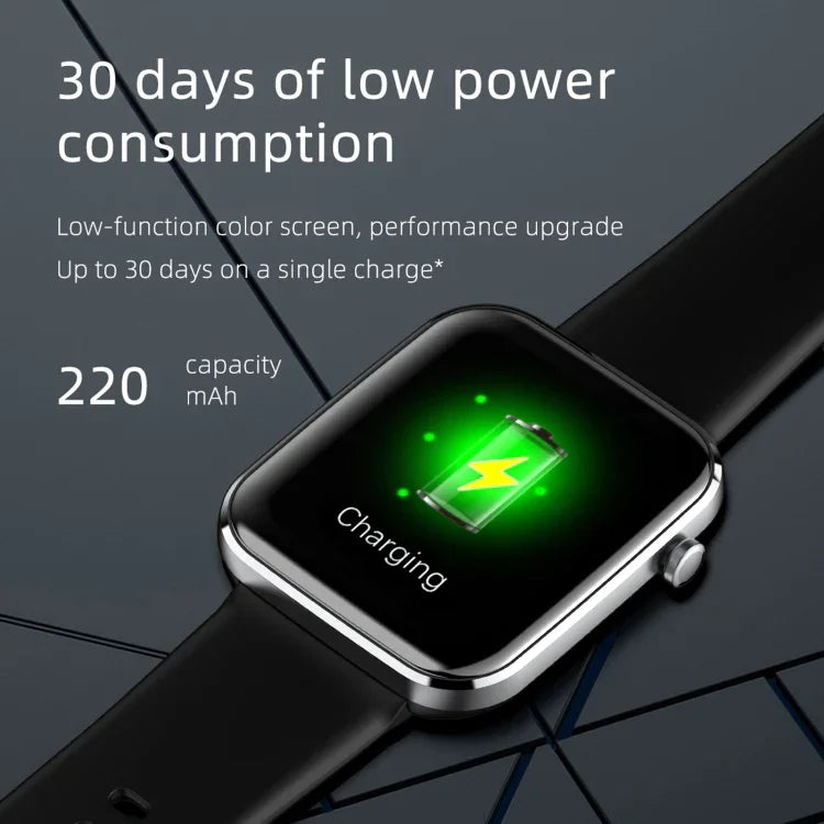 Montre connectée Z15 avec écran tactile de 1,69 pouce, étanche IP67, compatible avec le suivi de la pression artérielle, du sommeil et de la fréquence cardiaque.