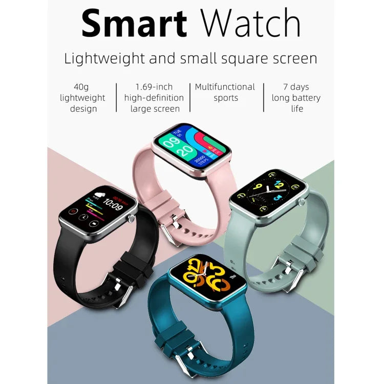 Montre connectée Z15 avec écran tactile de 1,69 pouce, étanche IP67, compatible avec le suivi de la pression artérielle, du sommeil et de la fréquence cardiaque.
