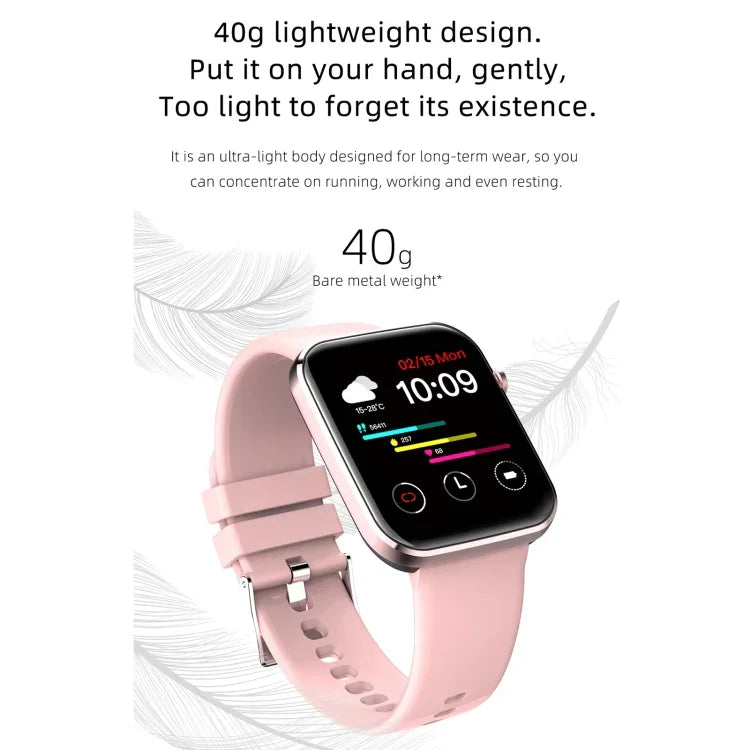 Montre connectée Z15 avec écran tactile de 1,69 pouce, étanche IP67, compatible avec le suivi de la pression artérielle, du sommeil et de la fréquence cardiaque.