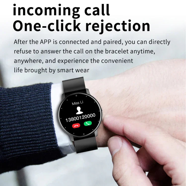 Montre connectée ZL02 avec écran tactile de 1,28 pouce, étanche IP67, prenant en charge la surveillance de la pression artérielle, du sommeil et de la fréquence cardiaque.