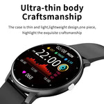 Montre connectée ZL02 avec écran tactile de 1,28 pouce, étanche IP67, prenant en charge la surveillance de la pression artérielle, du sommeil et de la fréquence cardiaque.
