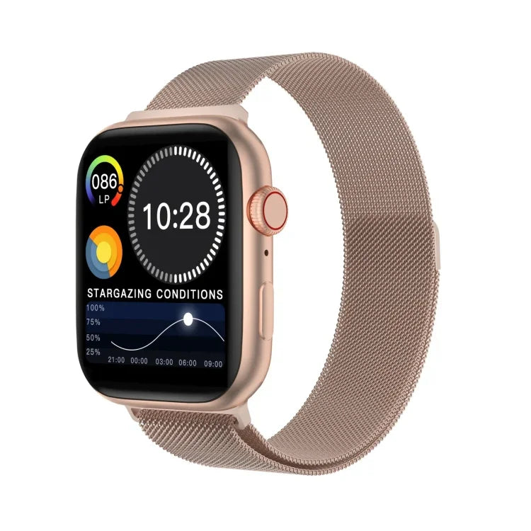 Montre connectée DW35PRO avec écran couleur de 1,75 pouce, étanche IPX7, compatible Bluetooth (répondre/rejeter les appels), suivi du sommeil et de la fréquence cardiaque, bracelet en acier.