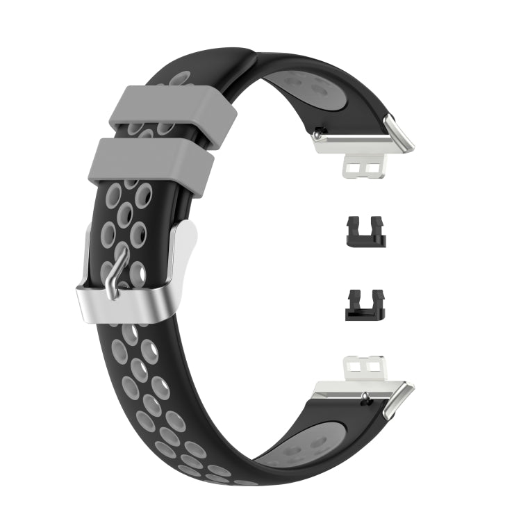 For Huawei Watch Fit 18mm Clasp Style Silicone Two-color Replacement Strap Watchband