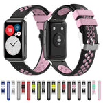 For Huawei Watch Fit 18mm Clasp Style Silicone Two-color Replacement Strap Watchband