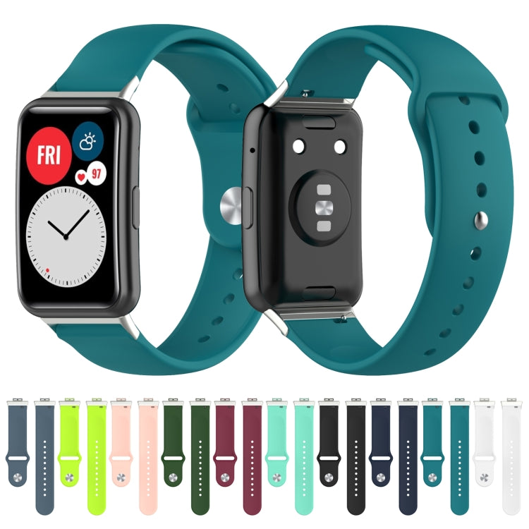 For Huawei Watch Fit 18mm Back Buckle Style Silicone Solid Color Replacement Strap Watchband, EDA001311001A, EDA001311001B, EDA001311001C, EDA001311001D, EDA001311001E, EDA001311001F, EDA001311001G, EDA001311001H, EDA001311001I, EDA001311001J