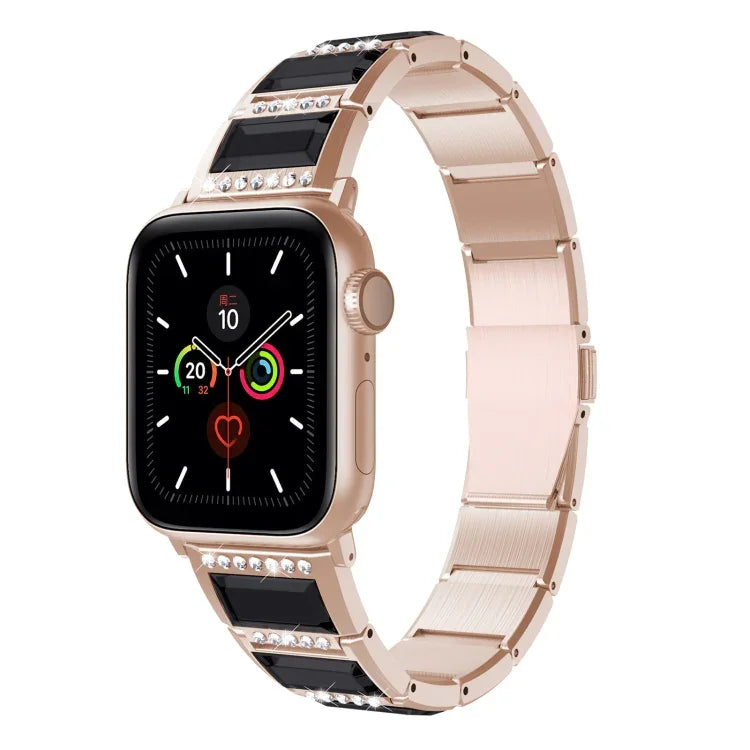 Bracelet en acier bicolore XingYao Series, pour Apple Watch Series 8&7 41mm / SE 2&6&SE&5&4 40mm / 3&2&1 38mm, pour Apple Watch Series 7 41mm / & 6 & SE & 5 & 4 40mm, pour Apple Watch Ultra 49mm / Series 8&7 45mm / SE 2&6&SE&5&4 44mm / 3&2&1 42mm