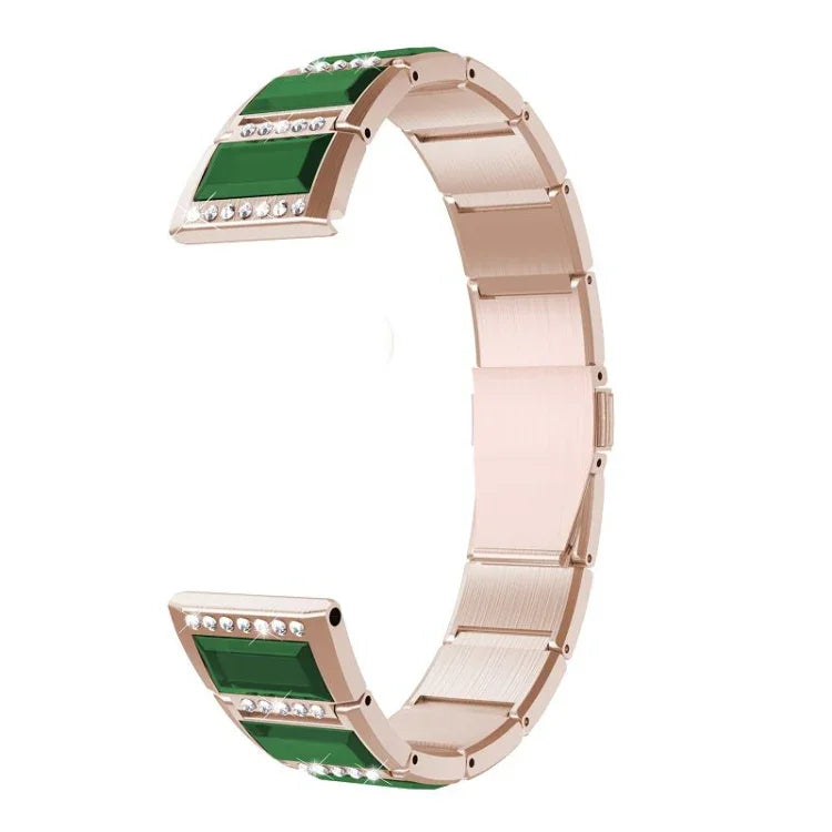 Bracelets de rechange en acier inoxydable incrustés de diamants, pour Samsung Galaxy Watch 42mm, pour Samsung Galaxy Watch 46mm, pour Samsung Galaxy Watch 3 45mm, pour Samsung Galaxy Watch Active2 44mm / Watch Active2 40mm / Watch Active