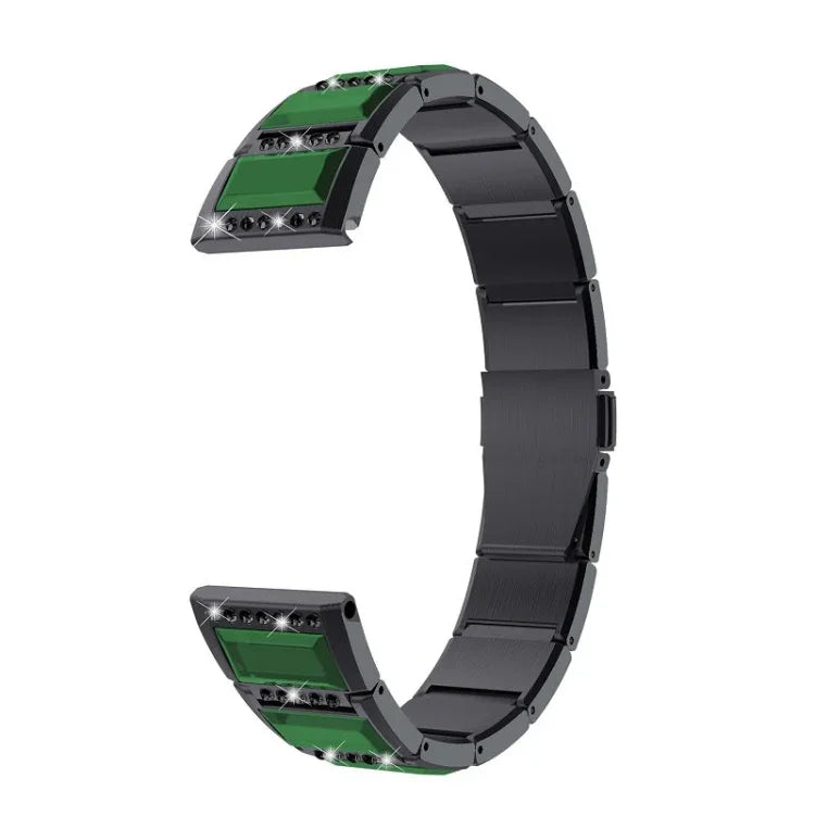 Bracelets de rechange en acier inoxydable incrustés de diamants, pour Samsung Galaxy Watch 42mm, pour Samsung Galaxy Watch 46mm, pour Samsung Galaxy Watch 3 45mm, pour Samsung Galaxy Watch Active2 44mm / Watch Active2 40mm / Watch Active