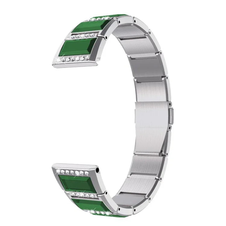 Bracelets de rechange en acier inoxydable incrustés de diamants, pour Samsung Galaxy Watch 42mm, pour Samsung Galaxy Watch 46mm, pour Samsung Galaxy Watch 3 45mm, pour Samsung Galaxy Watch Active2 44mm / Watch Active2 40mm / Watch Active