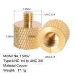 BEXIN LS082 Lot de 2 vis de conversion filetage femelle 3/8 pouce vers filetage mâle 1/4 pouce, LS082