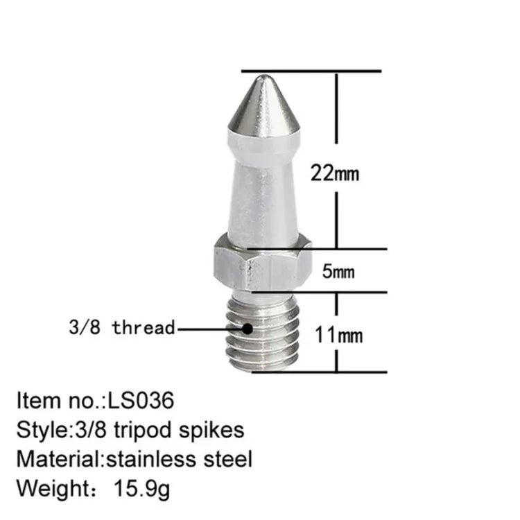 BEXIN LS036 Lot de 2 vis de fixation en acier inoxydable 3/8 pouce pour trépied reflex, LS036