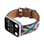 Bracelet de montre en cuir imprimé style ethnique marbre pour Apple Watch Series 6 & SE &, 5 & 4 44mm / 3 & 2 & 1 42mm, 5 & 4 40mm / 3 & 2 & 1 38mm