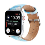 Bracelet de montre en cuir imprimé style ethnique marbre pour Apple Watch Series 6 & SE &, 5 & 4 44mm / 3 & 2 & 1 42mm, 5 & 4 40mm / 3 & 2 & 1 38mm