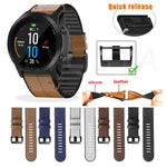 Silicone + Leather Quick Release Replacement Strap Watchband, For Garmin Fenix 6, For Garmin Fenix 6X