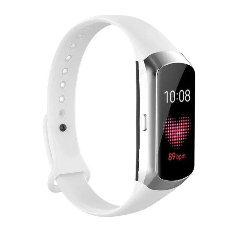 Bracelet de montre de remplacement en silicone brillant avec boutons décoratifs pour Samsung Galaxy Fit SM-R370