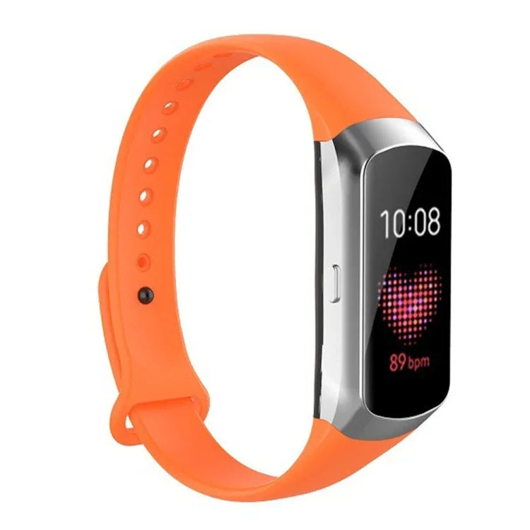 Bracelet de montre de remplacement en silicone brillant avec boutons décoratifs pour Samsung Galaxy Fit SM-R370