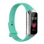 Bracelet de montre de remplacement en silicone brillant avec boutons décoratifs pour Samsung Galaxy Fit SM-R370
