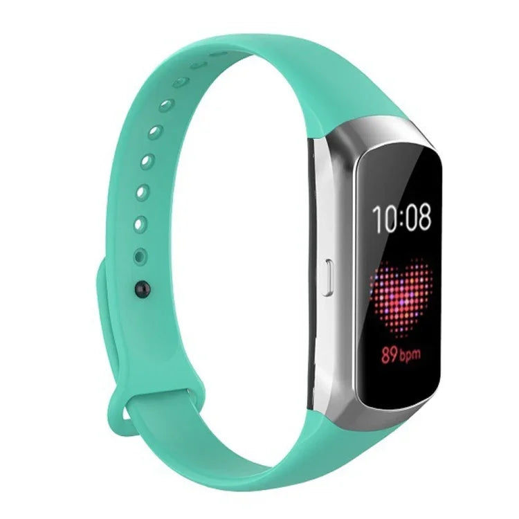 Bracelet de montre de remplacement en silicone brillant avec boutons décoratifs pour Samsung Galaxy Fit SM-R370