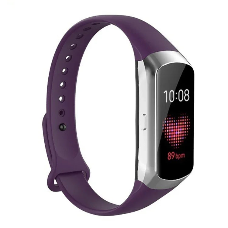 Bracelet de montre de remplacement en silicone brillant avec boutons décoratifs pour Samsung Galaxy Fit SM-R370