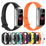 Bracelet de montre de remplacement en silicone brillant avec boutons décoratifs pour Samsung Galaxy Fit SM-R370