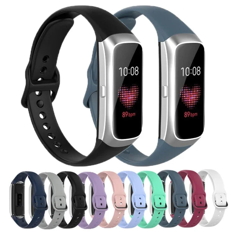 Bracelet de montre de rechange en silicone et acier avec boucle noire Shrapnel pour Samsung Galaxy Fit SM-R370