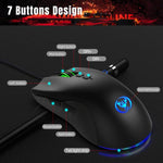 Souris filaire de jeu mécanique HXSJ A883 7 boutons 6400DPI RVB