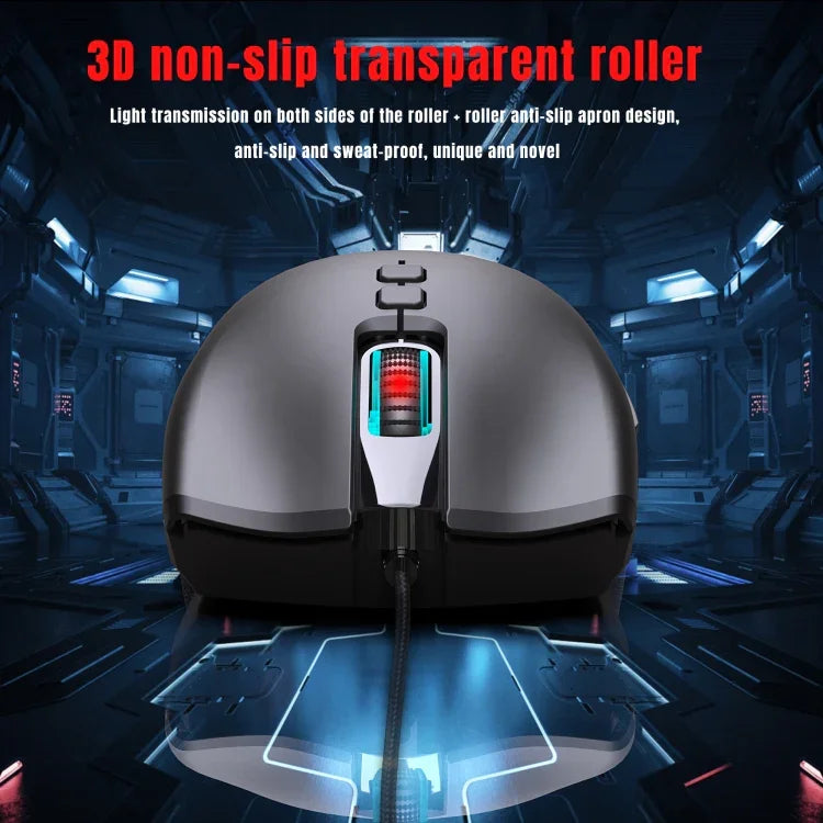 Souris filaire de jeu mécanique HXSJ A883 7 boutons 6400DPI RVB
