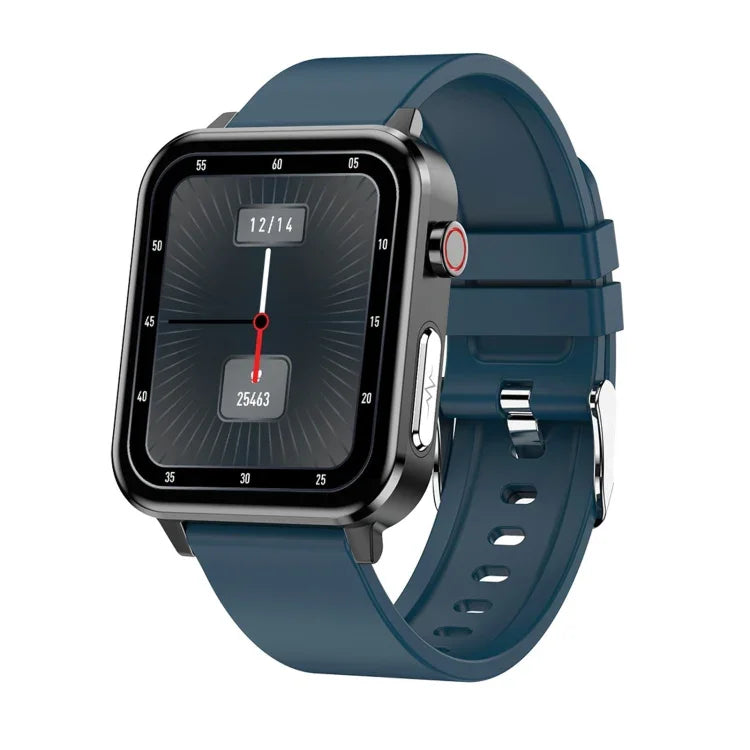 Montre connectée E86 avec écran couleur TFT 1,7 pouce, étanche IP68, compatible avec la surveillance de l'oxygène sanguin et de la température corporelle, et offrant des diagnostics médicaux par IA. Bracelet en TPU.