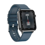 Montre connectée E86 avec écran couleur TFT 1,7 pouce, étanche IP68, compatible avec la surveillance de l'oxygène sanguin et de la température corporelle, et offrant des diagnostics médicaux par IA. Bracelet en TPU.