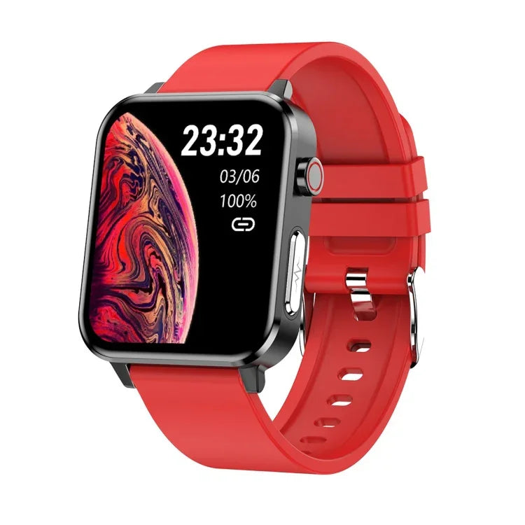 Montre connectée E86 avec écran couleur TFT 1,7 pouce, étanche IP68, compatible avec la surveillance de l'oxygène sanguin et de la température corporelle, et offrant des diagnostics médicaux par IA. Bracelet en TPU.