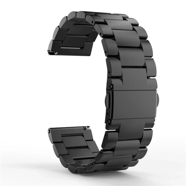 Bracelet de montre de rechange en acier inoxydable à trois boucles plates de 20 mm pour Samsung Galaxy Watch Active 2 / Amazfit GTS 2