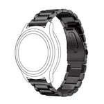Bracelet de montre de rechange en acier inoxydable à trois boucles plates de 20 mm pour Samsung Galaxy Watch Active 2 / Amazfit GTS 2