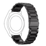 Bracelet de montre de rechange en acier inoxydable à trois boucles plates de 20 mm pour Samsung Galaxy Watch Active 2 / Amazfit GTS 2